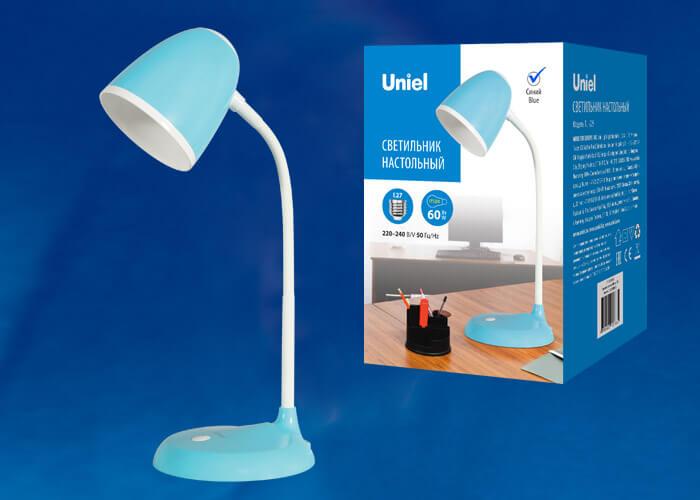 Настольная лампа Uniel Standard TLI-228 Blue E27 UL-00003652 за 1 295 ₽ в наличии с доставкой по России. Настольные лампы. Интернет-магазин актуальные остатки и цены