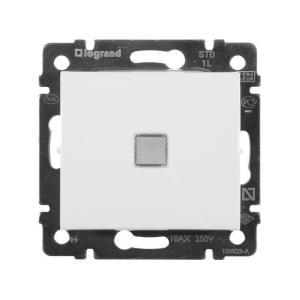 Переключатель одноклавишный Legrand Valena 10A 250V с подсветкой белый 774410