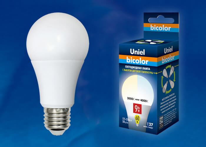 Лампа светодиодная Uniel E27 9W 4000K матовая LED-A60-9W/WW+NW/E27/FR PLB01WH UL-00001569 В наличии, Производитель:Uniel, Тип: Светодиодные, Артикул: LED-A60-9W/WW+NW/E27/FR PLB01WH Доставка по РФ, актуальные цены и остатки, интернет-магазин Торгостров