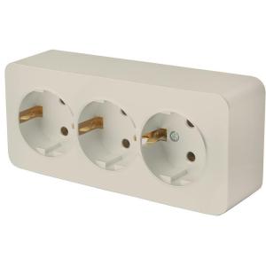 Розетка тройная 2P+PE Stekker София слоновая кость MST16-13-04 49501