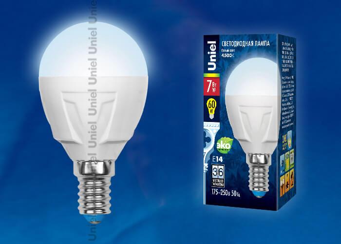 Лампа светодиодная Uniel E14 7W 4000K матовая LED-G45 7W/NW/E14/FR PLP01WH UL-00002417 В наличии, Производитель:Uniel, Тип: Светодиодные, Артикул: LED-G45 7W/NW/E14/FR PLP01WH Доставка по РФ, актуальные цены и остатки, интернет-магазин Торгостров