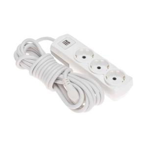 Удлинитель PREMIUM 3 гнезда, 5м, 3х1,5мм?, с/з, 2 USB, белый REXANT 13-4111