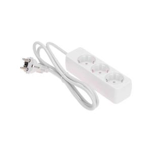 Удлинитель 3 гнезда, 1,5м, 3х0,75мм?, с/з, белый PROconnect 13-4208