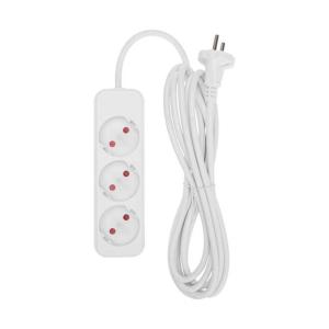 Удлинитель STANDARD 3 гнезда, 3м, 2х1,0мм?, б/з, белый REXANT 13-4007