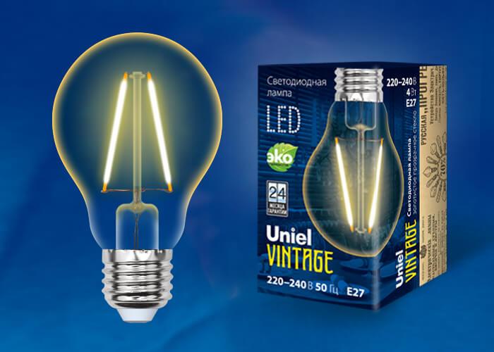 Лампа светодиодная филаментная Uniel E27 6W 2250K прозрачная LED-A60-6W/GOLDEN/E27 GLV21GO UL-00002355 В наличии, Производитель:Uniel, Тип: Филаментные, Артикул: LED-A60-6W/GOLDEN/E27 GLV21GO Доставка по РФ, актуальные цены и остатки, интернет-магазин Торгостров