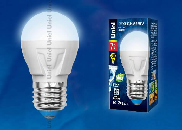 Лампа светодиодная Uniel E27 7W 4000K матовая LED-G45 7W/NW/E27/FR PLP01WH UL-00002418 В наличии, Производитель:Uniel, Тип: Светодиодные, Артикул: LED-G45 7W/NW/E27/FR PLP01WH Доставка по РФ, актуальные цены и остатки, интернет-магазин Торгостров