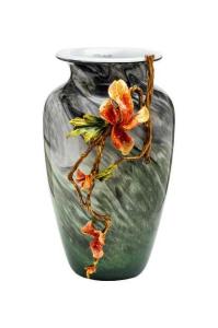 Ваза стеклянная зеленая с цветком 55RV6816L