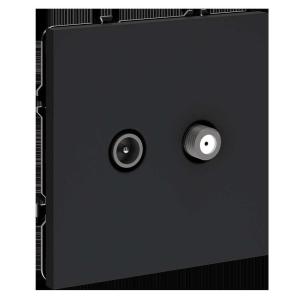 Розетка телевизионнная встраиваемая Voltum S70 оконечная TV+SAT, (графит) VLS060407