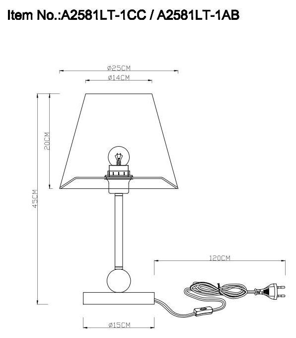 Настольная лампа Arte Lamp Elba A2581LT-1CC за 4 660 ₽ в наличии с доставкой по России. Настольные лампы. Интернет-магазин актуальные остатки и цены
