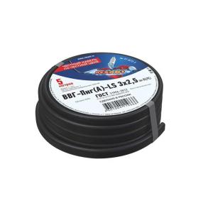 Кабель силовой медный ВВГ-Пнг(А)-LS 3x2,5 мм?, длина 5 метров, ГОСТ 31996-2012, ТУ 16.К71-310-2001 REXANT 01-8272-5