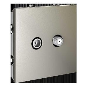 Розетка телевизионнная встраиваемая Voltum S70 оконечная TV+SAT, (шелк) VLS060404