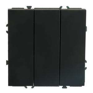 Выключатель трехклавишный Stekker Эмили черный уголь RSW10-5108-05 49844