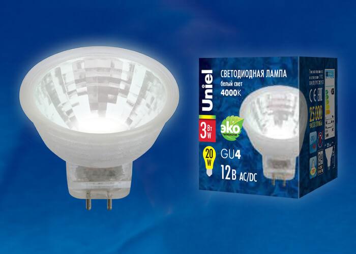 Лампа светодиодная Uniel GU4 3W 4000K прозрачная LED-MR11-3W/NW/GU4 GLZ21TR UL-00001701 В наличии, Производитель:Uniel, Тип: Светодиодные, Артикул: LED-MR11-3W/NW/GU4 GLZ21TR Доставка по РФ, актуальные цены и остатки, интернет-магазин Торгостров