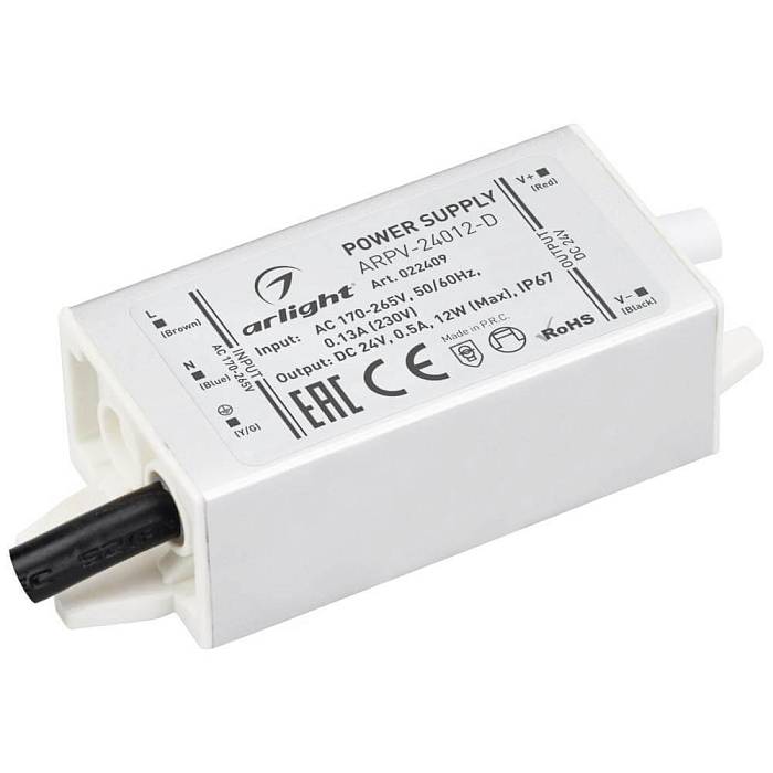 Блок питания Arlight ARPV-24012-D 24V 12W IP67 0,5A 022409 Блок питания Arlight ARPV-24012-D 24V 12W IP67 0,5A 022409 за 1 153 ₽ в наличии с доставкой по России. Блоки питания. Интернет-магазин каталог товаров актуальные цены и остатки