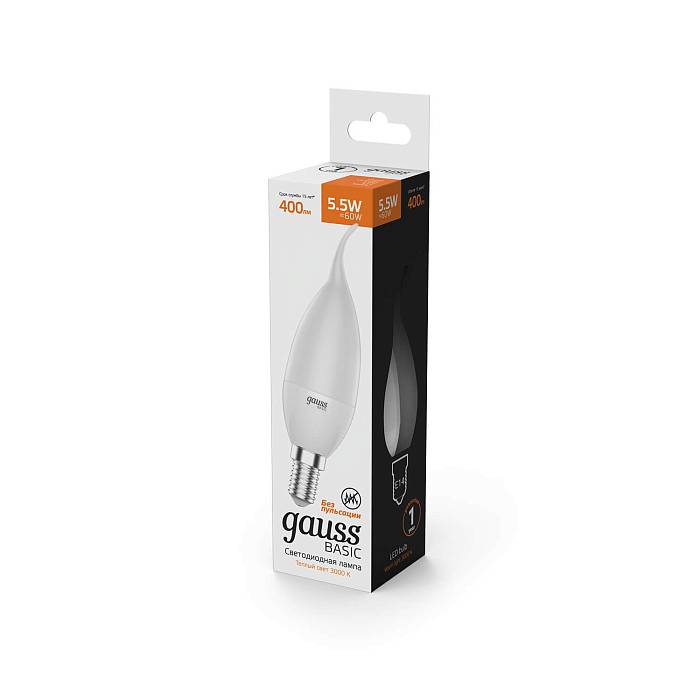 Лампа светодиодная Gauss E14 5,5W 3000К матовая 1034116 В наличии, Производитель:Gauss, Тип: Светодиодные, Артикул: 1034116 Доставка по РФ, актуальные цены и остатки, интернет-магазин Торгостров