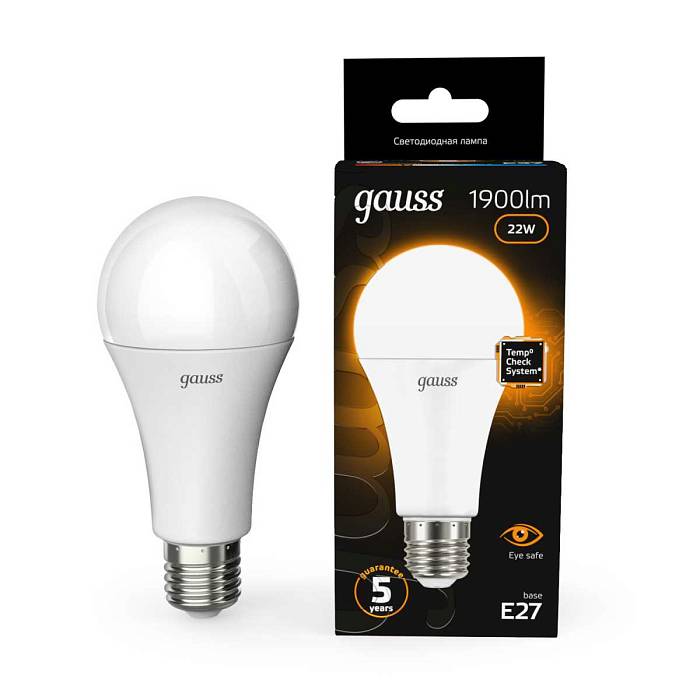 Лампа светодиодная Gauss E27 22W 3000К матовая 102502122 В наличии, Производитель:Gauss, Тип: Светодиодные, Артикул: 102502122 Доставка по РФ, актуальные цены и остатки, интернет-магазин Торгостров