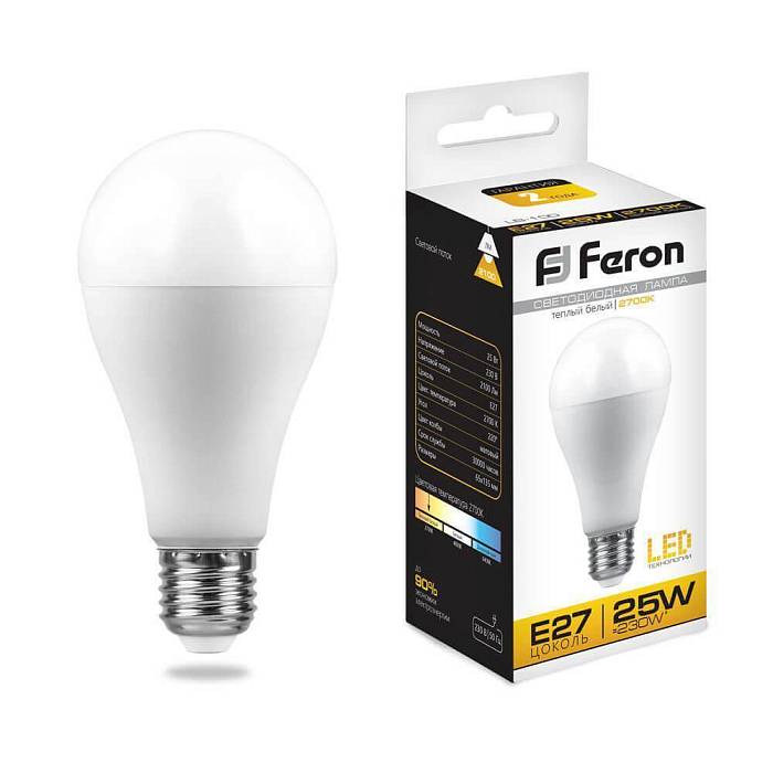 Лампа светодиодная Feron E27 25W 2700K Шар Матовая LB-100 25790 В наличии, Производитель:Feron, Тип: Светодиодные, Артикул: 25790 Доставка по РФ, актуальные цены и остатки, интернет-магазин Торгостров