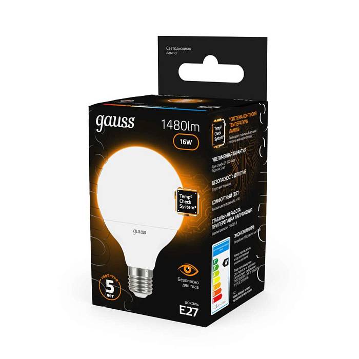 Лампа светодиодная Gauss E27 16W 3000K матовая 105102116 В наличии, Производитель:Gauss, Тип: Светодиодные, Артикул: 105102116 Доставка по РФ, актуальные цены и остатки, интернет-магазин Торгостров