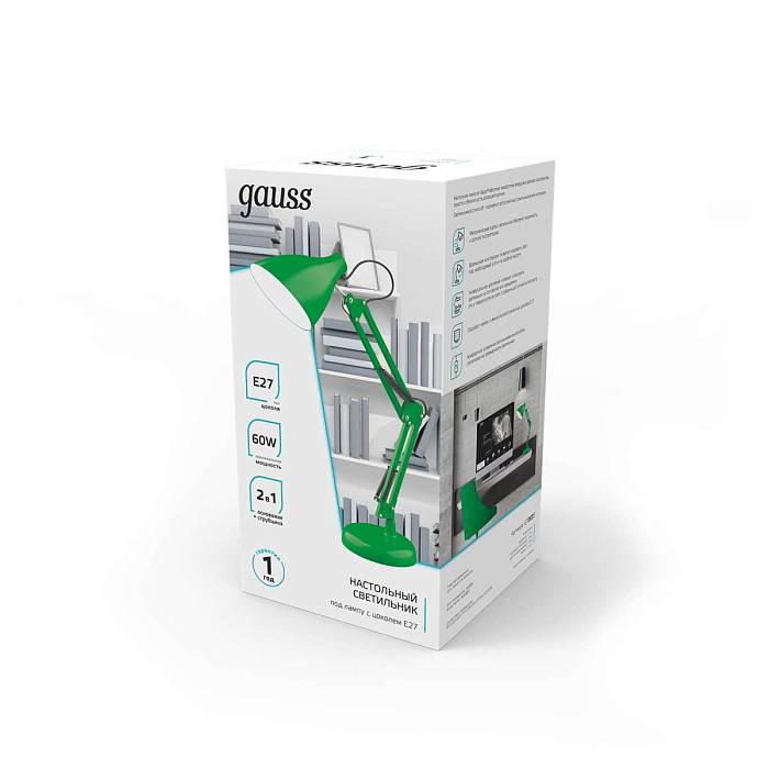 Настольная лампа Gauss GT0033 В наличии, Производитель:Gauss, Тип: Офисные, Артикул: GT0033 Доставка по РФ, актуальные цены и остатки, интернет-магазин Торгостров