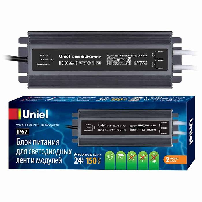 Блок питания Uniel 24V 150W IP67 6,3A UET-VAF-150B67 24V IP67 UL-00007578 Блок питания Uniel 24V 150W IP67 6,3A UET-VAF-150B67 24V IP67 UL-00007578 за 2 657 ₽ в наличии с доставкой по России. Блоки питания. Интернет-магазин каталог товаров актуальные цены и остатки