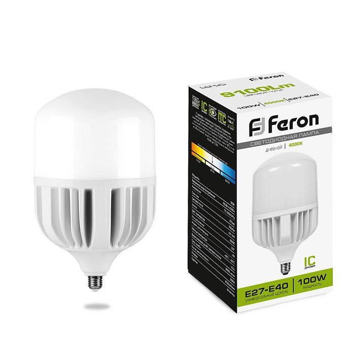 Лампа светодиодная Feron E27-E40 100W 4000K матовая LB-65 38219 В наличии, Производитель:Feron, Тип: Светодиодные, Артикул: 38219 Доставка по РФ, актуальные цены и остатки, интернет-магазин Торгостров