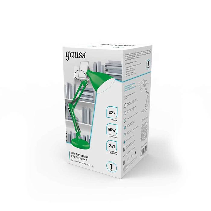 Настольная лампа Gauss GT0033 В наличии, Производитель:Gauss, Тип: Офисные, Артикул: GT0033 Доставка по РФ, актуальные цены и остатки, интернет-магазин Торгостров
