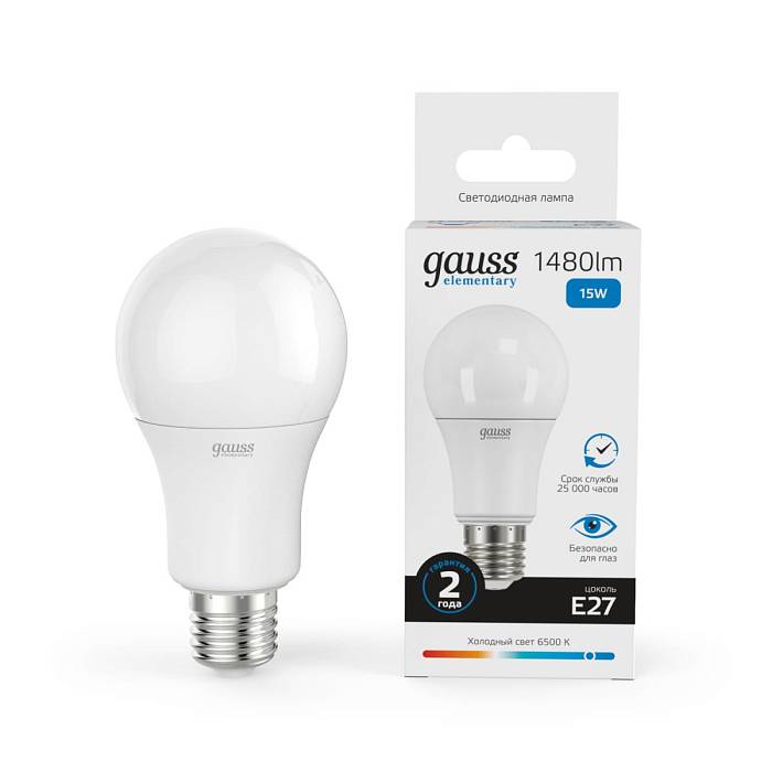 Лампа светодиодная Gauss E27 15W 6500K матовая 23235 В наличии, Производитель:Gauss, Тип: Светодиодные, Артикул: 23235 Доставка по РФ, актуальные цены и остатки, интернет-магазин Торгостров