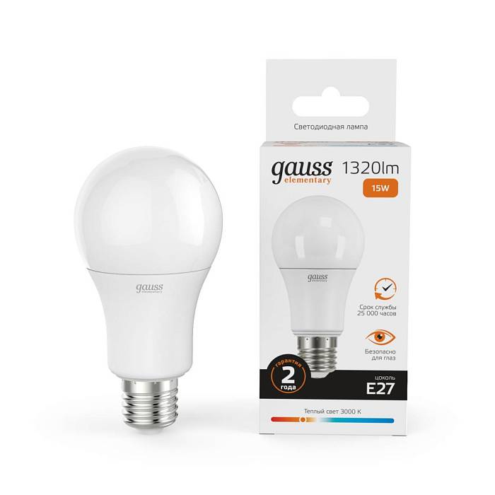 Лампа светодиодная Gauss E27 15W 3000K матовая 23215 В наличии, Производитель:Gauss, Тип: Светодиодные, Артикул: 23215 Доставка по РФ, актуальные цены и остатки, интернет-магазин Торгостров
