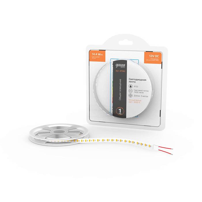 Светодиодная лента Gauss 14,4W/m 120LED/m 2835SMD теплый белый 3M BT082 Светодиодная лента Gauss 14,4W/m 120LED/m 2835SMD теплый белый 3M BT082 за 539 ₽ в наличии с доставкой по России. Светодиодные ленты. Интернет-магазин каталог товаров актуальные цены и остатки