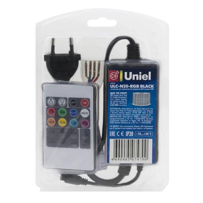 Контроллер для светодиодных RGB лент Uniel ULC-N20-RGB Black 10800 за 1 938 ₽ в наличии с доставкой по России. Контроллеры для светодиодных лент. Интернет-магазин каталог товаров актуальные цены и остатки