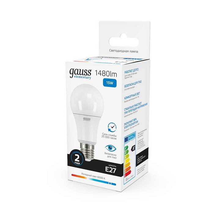 Лампа светодиодная Gauss E27 15W 6500K матовая 23235 В наличии, Производитель:Gauss, Тип: Светодиодные, Артикул: 23235 Доставка по РФ, актуальные цены и остатки, интернет-магазин Торгостров