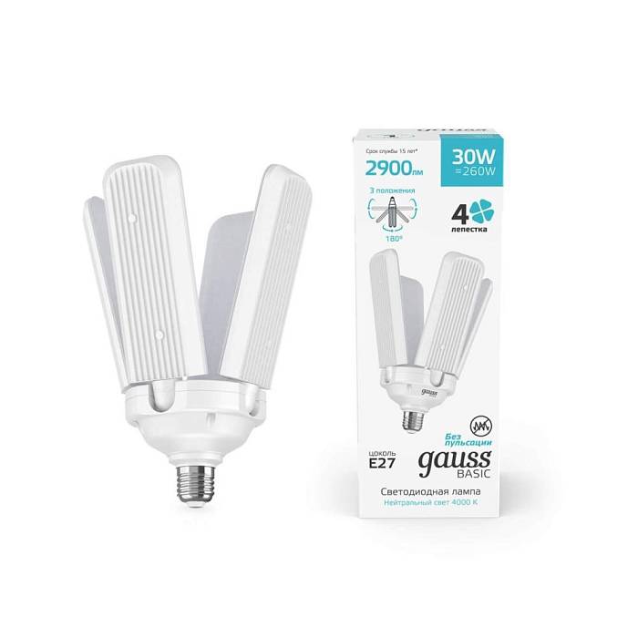 Лампа светодиодная Gauss E27 30W 4000K матовая 11732232 В наличии, Производитель:Gauss, Тип: Светодиодные, Артикул: 11732232 Доставка по РФ, актуальные цены и остатки, интернет-магазин Торгостров