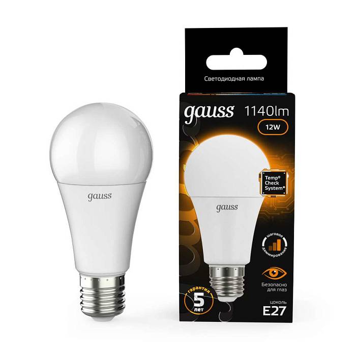 Лампа светодиодная Gauss E27 12W 3000K матовая 102502112 В наличии, Производитель:Gauss, Тип: Светодиодные, Артикул: 102502112 Доставка по РФ, актуальные цены и остатки, интернет-магазин Торгостров