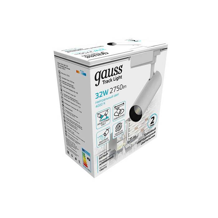Трековый светодиодный светильник Gauss Track Light Led TR072 Трековый светодиодный светильник Gauss Track Light Led TR072 за 1 439 ₽ в наличии с доставкой по России. Трековые светильники. Интернет-магазин каталог товаров актуальные цены и остатки