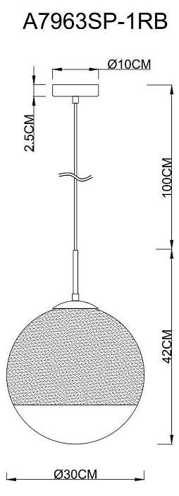В наличии, Производитель:Arte Lamp, Тип: Подвесные, Артикул: A7963SP-1RB Доставка по РФ, актуальные цены и остатки, интернет-магазин Торгостров