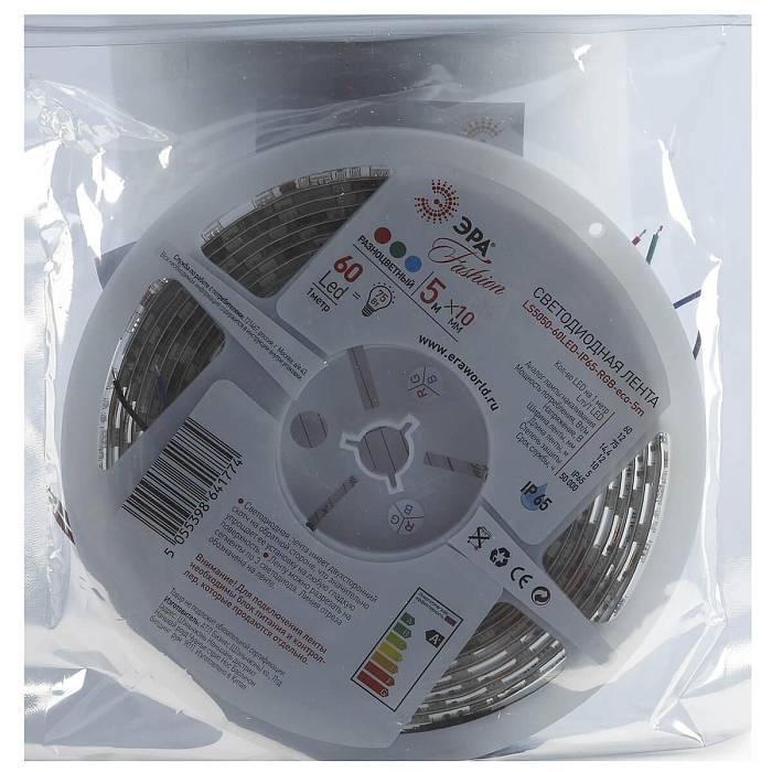 Светодиодная влагозащищенная лента ЭРА 14,4W/m 60LED/m 5050SMD RGB 5M LS5050-14,4-60-12-RGB-IP65-1 Б0002347 Светодиодная влагозащищенная лента ЭРА 14,4W/m 60LED/m 5050SMD RGB 5M LS5050-14,4-60-12-RGB-IP65-1 Б0002347 за 678 ₽ в наличии с доставкой по России. Светодиодные ленты. Интернет-магазин каталог товаров актуальные цены и остатки