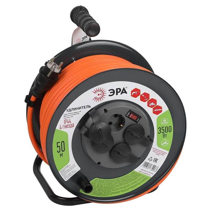 Удлинитель силовой ЭРА 4гн 50м с/з RMx-4es-3x2.5-50m-IP44 Б0052922 за 17 357 ₽ в наличии с доставкой по России. Удлинители и сетевые фильтры. Интернет-магазин каталог товаров актуальные цены и остатки