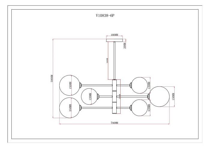 Подвесная люстра Moderli Molecule V10838-6P В наличии, Производитель:Moderli, Тип: Люстры на штанге, Артикул: V10838-6P Доставка по РФ, актуальные цены и остатки, интернет-магазин Торгостров