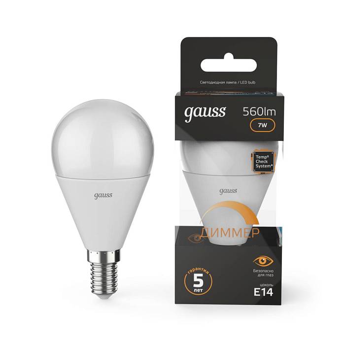 Лампа светодиодная Gauss E14 6.5W 3000K матовая 105101107 В наличии, Производитель:Gauss, Тип: Светодиодные, Артикул: 105101107 Доставка по РФ, актуальные цены и остатки, интернет-магазин Торгостров