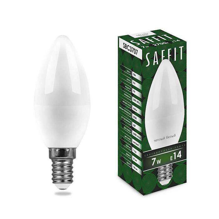 Лампа светодиодная Saffit E14 7W 2700K Свеча Матовая SBC3707 55030 В наличии, Производитель:Saffit, Тип: Светодиодные, Артикул: 55030 Доставка по РФ, актуальные цены и остатки, интернет-магазин Торгостров