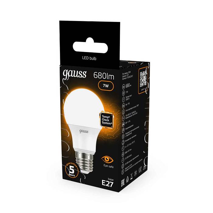 Лампа светодиодная Gauss E27 7W 3000K матовая 102502107 В наличии, Производитель:Gauss, Тип: Светодиодные, Артикул: 102502107 Доставка по РФ, актуальные цены и остатки, интернет-магазин Торгостров