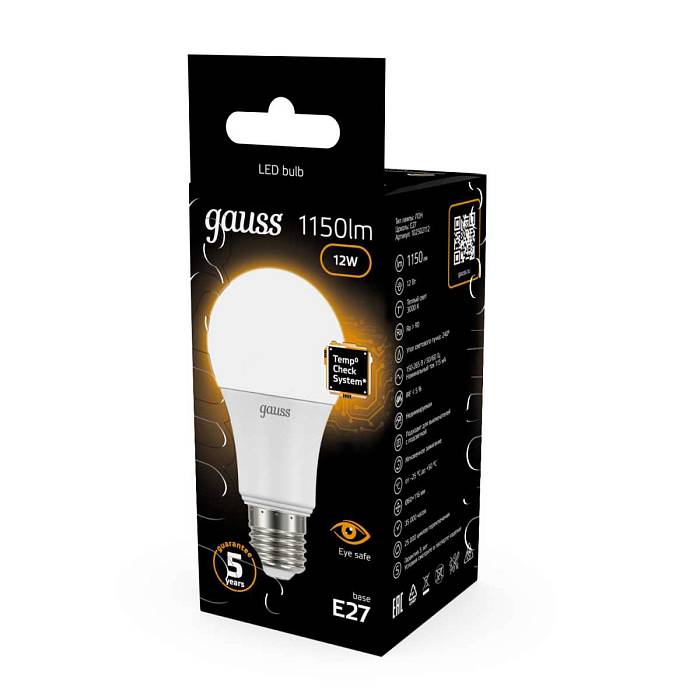 Лампа светодиодная Gauss E27 12W 3000K матовая 102502112 В наличии, Производитель:Gauss, Тип: Светодиодные, Артикул: 102502112 Доставка по РФ, актуальные цены и остатки, интернет-магазин Торгостров