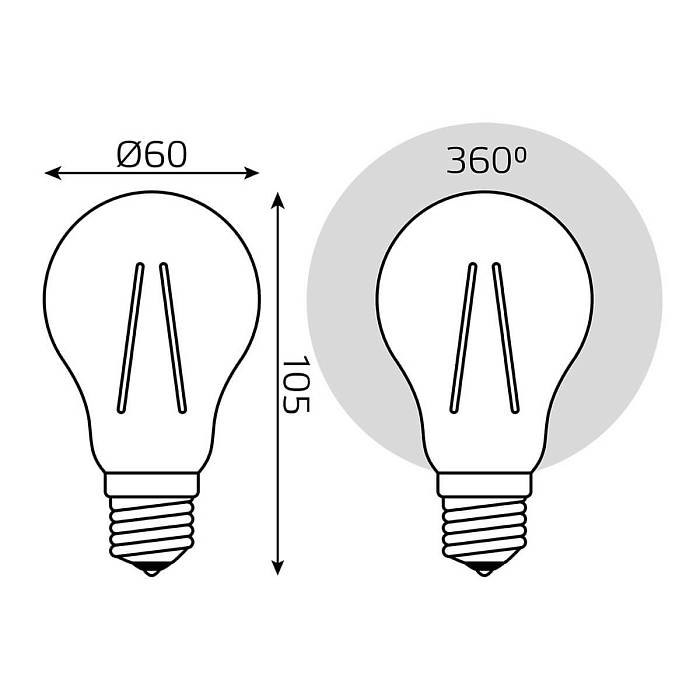 Купить Лампа светодиодная филаментная Gauss E27 20W 4100K прозрачная 102902220 за 605 ₽ в наличии с доставкой по России. Интернет-магазин каталог товаров
