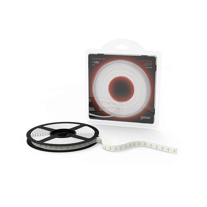 Светодиодная влагозащищенная лента Gauss 4,8W/m 60LED/m 2835SMD красный 5M 311000705 за 595 ₽ в наличии с доставкой по России. Светодиодные ленты. Интернет-магазин каталог товаров актуальные цены и остатки