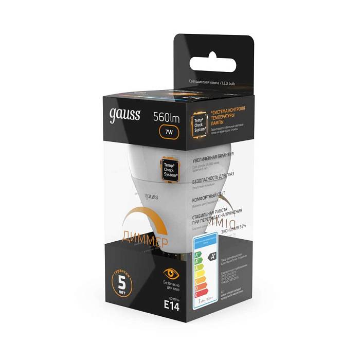 Лампа светодиодная Gauss E14 6.5W 3000K матовая 105101107 В наличии, Производитель:Gauss, Тип: Светодиодные, Артикул: 105101107 Доставка по РФ, актуальные цены и остатки, интернет-магазин Торгостров