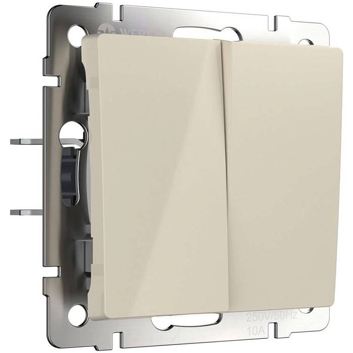 Выключатель двухклавишный проходной Werkel слоновая кость W1122003 4690389155628 В наличии, Производитель:Werkel, Тип: Выключатели, Артикул: a051485 Доставка по РФ, актуальные цены и остатки, интернет-магазин Торгостров