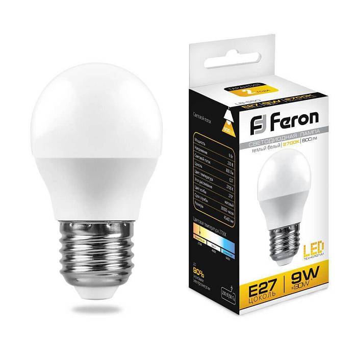 Лампа светодиодная Feron E27 9W 2700К Шар Матовая LB-550 25804 В наличии, Производитель:Feron, Тип: Светодиодные, Артикул: 25804 Доставка по РФ, актуальные цены и остатки, интернет-магазин Торгостров