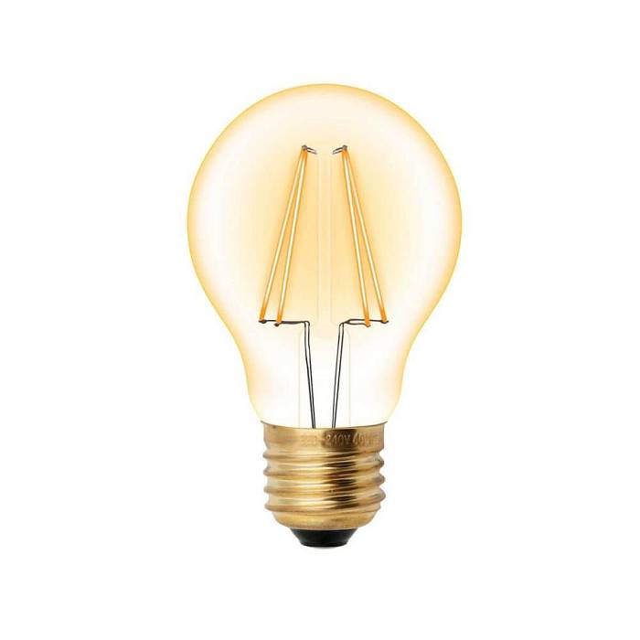 Лампа светодиодная филаментная Uniel E27 6W 2250K прозрачная LED-A60-6W/GOLDEN/E27 GLV21GO UL-00002355 В наличии, Производитель:Uniel, Тип: Филаментные, Артикул: LED-A60-6W/GOLDEN/E27 GLV21GO Доставка по РФ, актуальные цены и остатки, интернет-магазин Торгостров