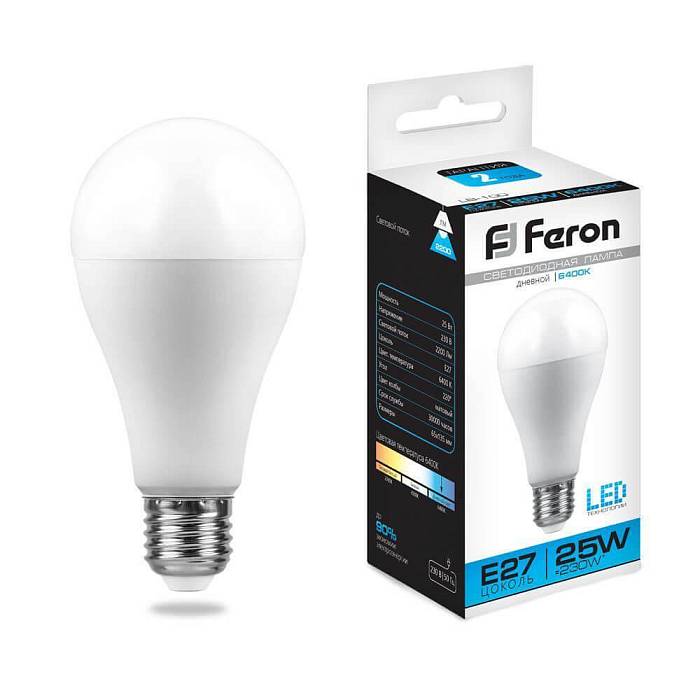 Лампа светодиодная Feron E27 25W 6400K Шар Матовая LB-100 25792 В наличии, Производитель:Feron, Тип: Светодиодные, Артикул: 25792 Доставка по РФ, актуальные цены и остатки, интернет-магазин Торгостров