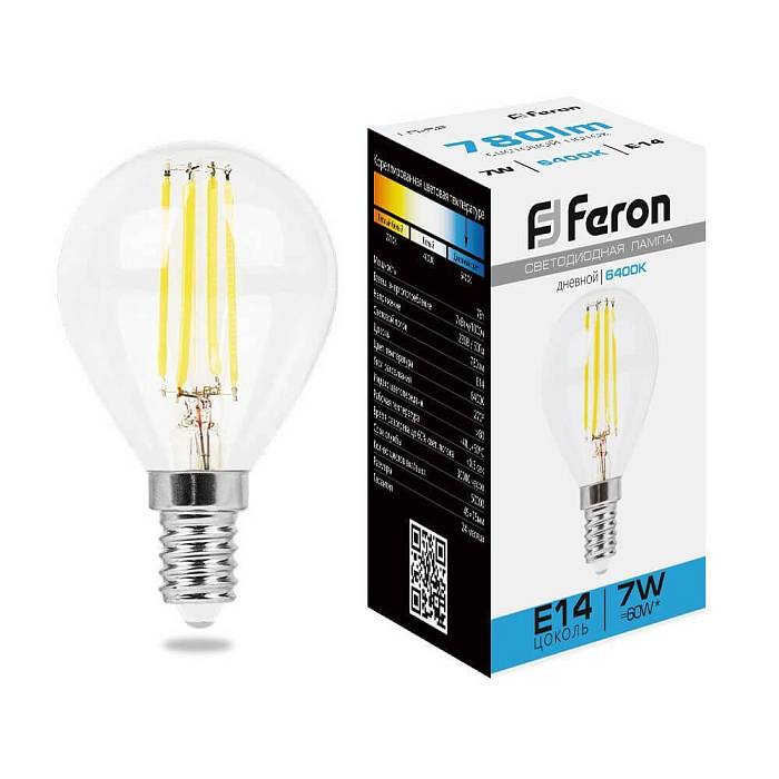 Купить Лампа светодиодная филаментная Feron E14 7W 6400K прозрачная LB-52 38221 за 157 ₽ в наличии с доставкой по России. Интернет-магазин каталог товаров